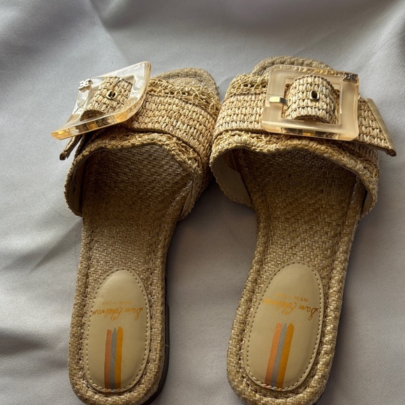 Sam Edelman Open Toe Tortoise Shell Buckle Bambi Buckle Slide Sandals 6M - Picture 4 of 7